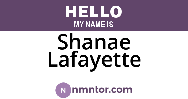 Shanae Lafayette
