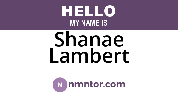 Shanae Lambert