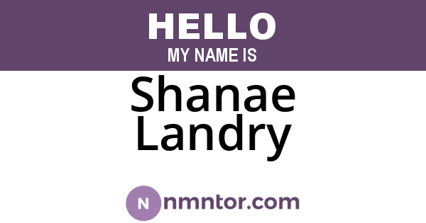 Shanae Landry