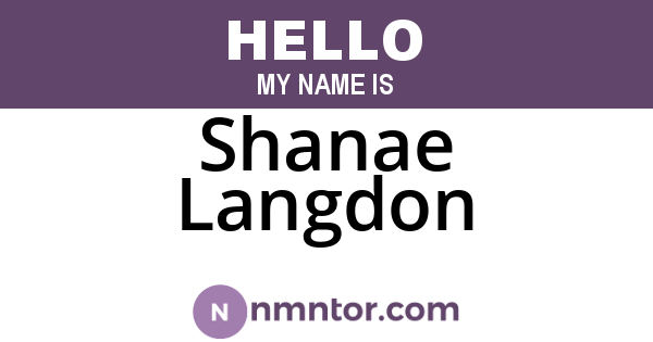 Shanae Langdon