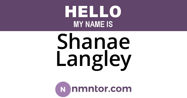 Shanae Langley