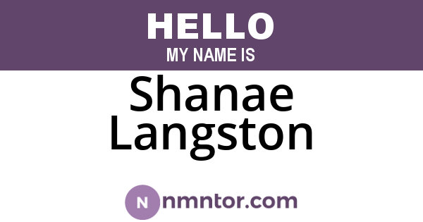 Shanae Langston