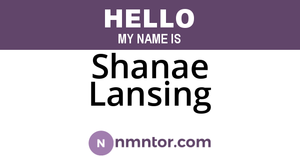 Shanae Lansing