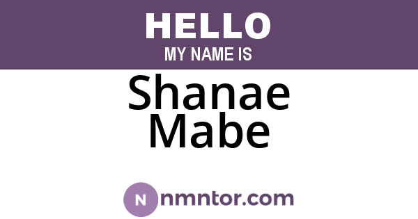 Shanae Mabe