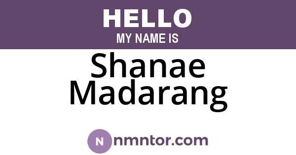 Shanae Madarang