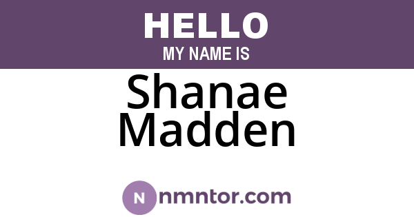 Shanae Madden