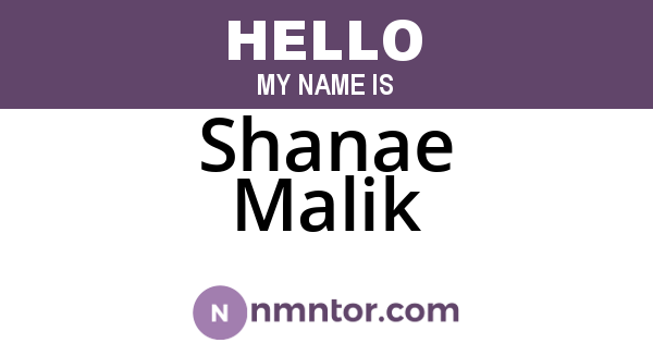 Shanae Malik