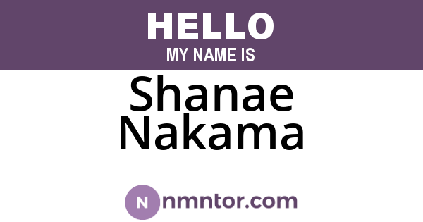 Shanae Nakama