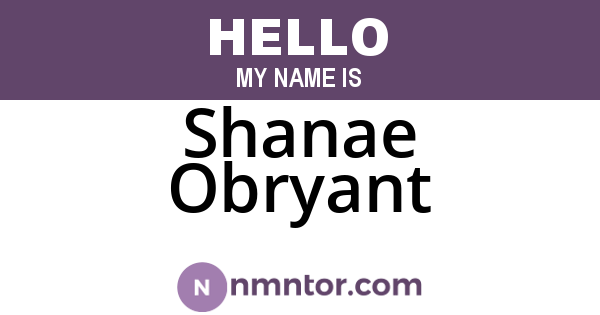 Shanae Obryant