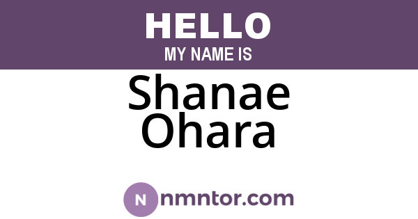Shanae Ohara