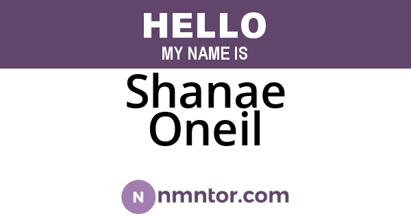 Shanae Oneil