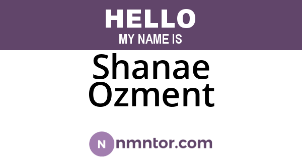 Shanae Ozment