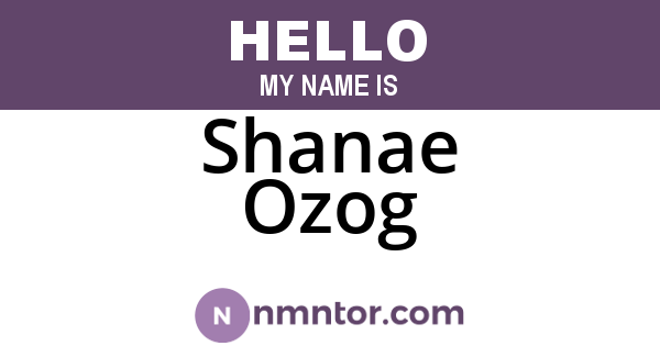 Shanae Ozog