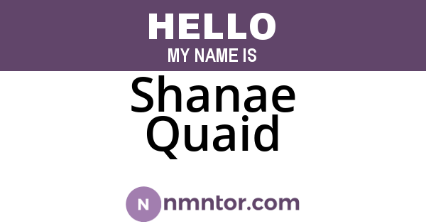Shanae Quaid