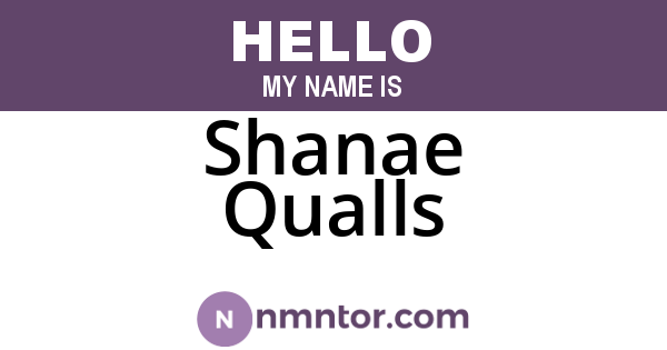 Shanae Qualls