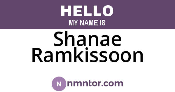 Shanae Ramkissoon