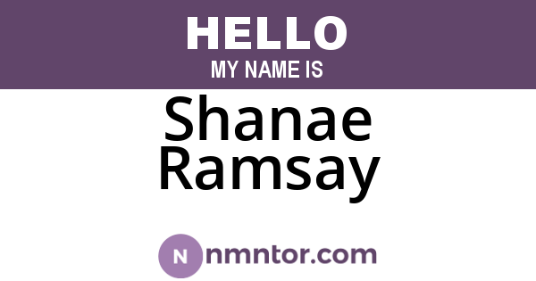 Shanae Ramsay