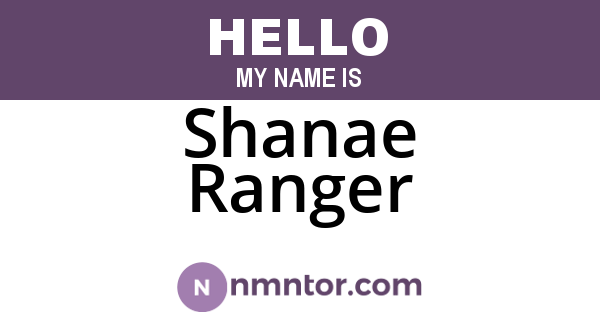 Shanae Ranger