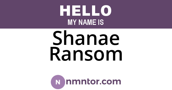 Shanae Ransom