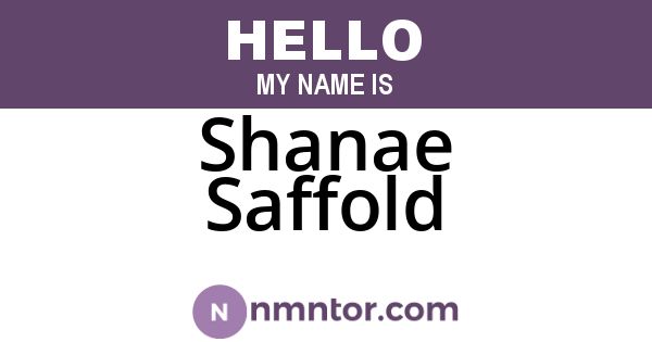 Shanae Saffold
