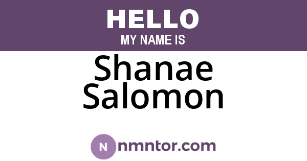 Shanae Salomon