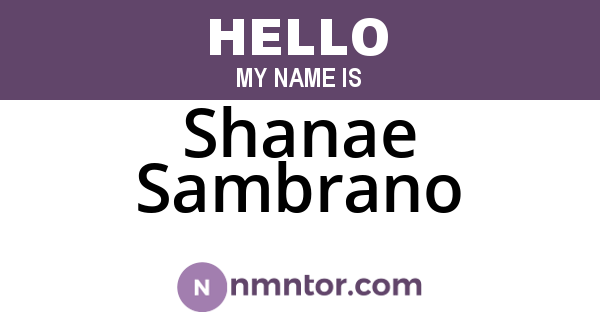 Shanae Sambrano