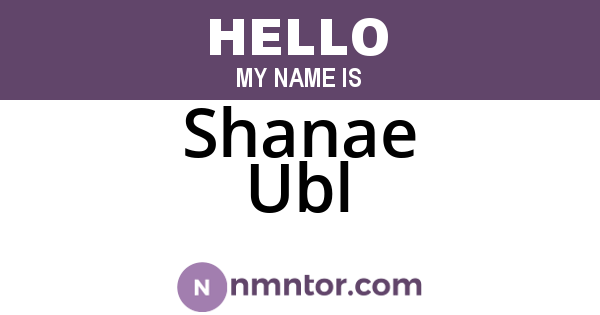 Shanae Ubl