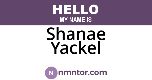 Shanae Yackel