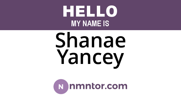 Shanae Yancey