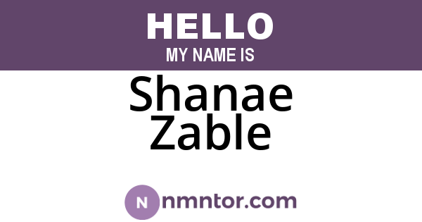 Shanae Zable