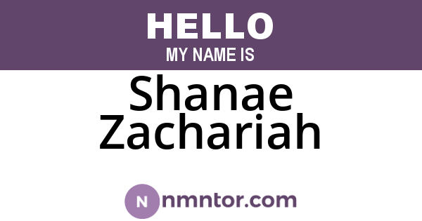 Shanae Zachariah