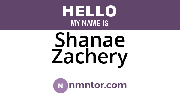Shanae Zachery