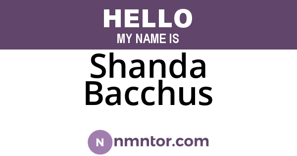 Shanda Bacchus