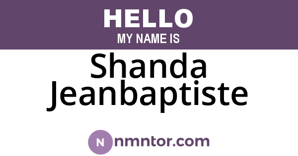 Shanda Jeanbaptiste