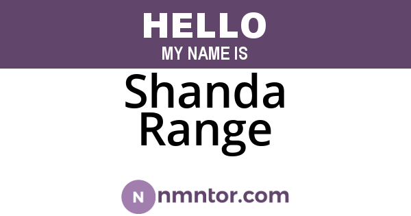 Shanda Range