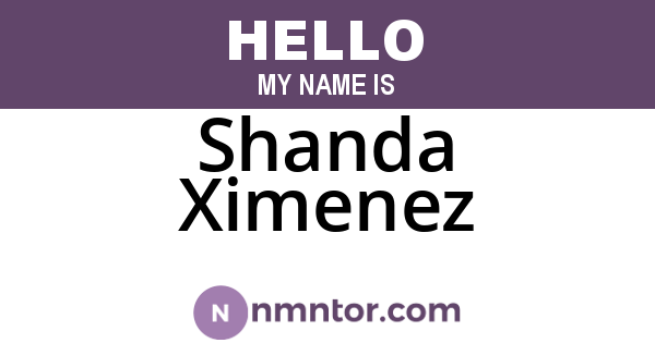 Shanda Ximenez