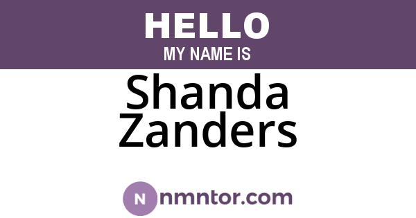 Shanda Zanders