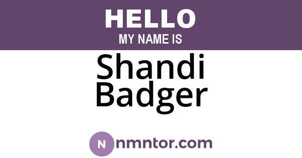 Shandi Badger