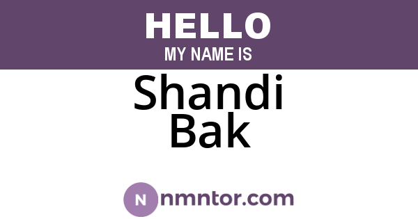 Shandi Bak