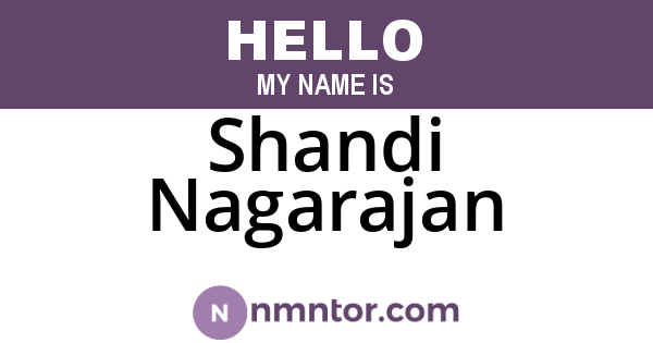 Shandi Nagarajan