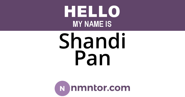 Shandi Pan