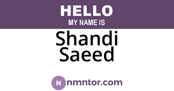 Shandi Saeed