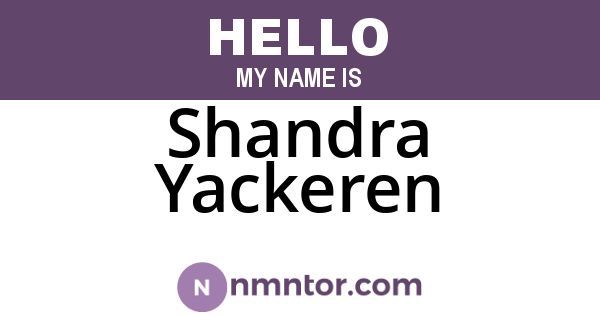 Shandra Yackeren