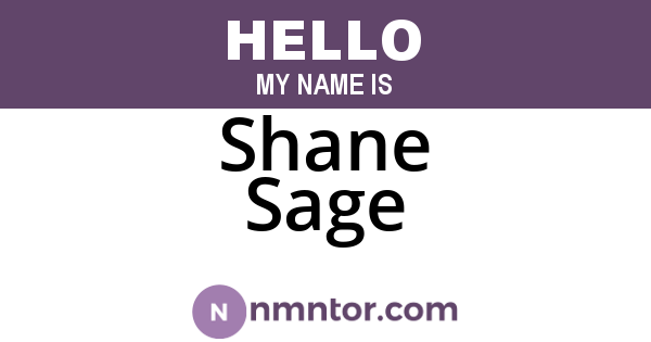 Shane Sage