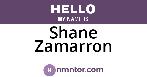 Shane Zamarron