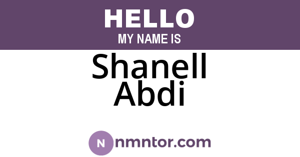 Shanell Abdi