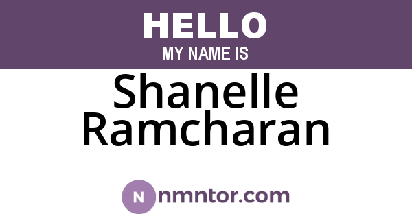 Shanelle Ramcharan