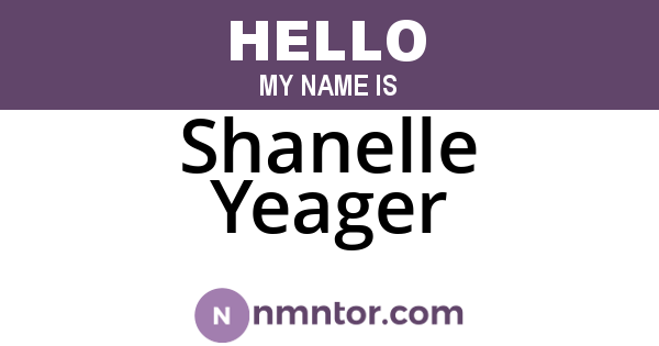 Shanelle Yeager