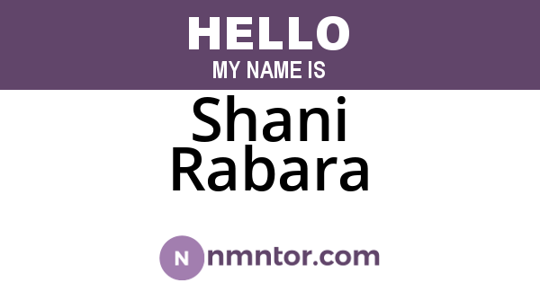 Shani Rabara