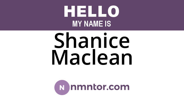 Shanice Maclean